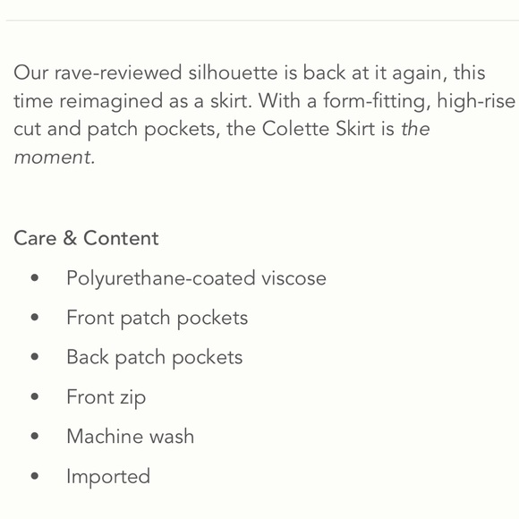 NWT Anthropologie Maeve The Colette Faux Leather
Maxi Skirt XL - Picture 7 of 7